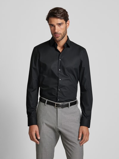 Jake*s Slim Fit Business-Hemd mit Kentkragen Black 4