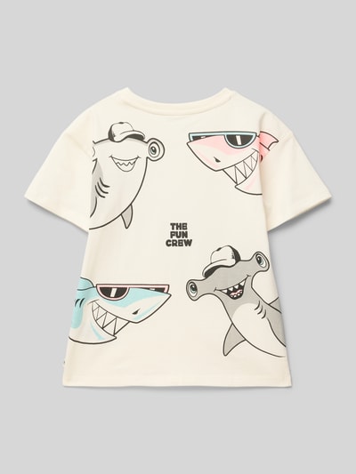 Tom Tailor Regular fit T-shirt van puur katoen Offwhite - 3