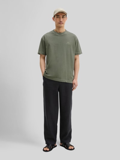 Marc O'Polo t-shirt o kroju loose fit z czystej bawełny Khaki 1