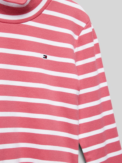 Tommy Hilfiger Teens Shirt met lange mouwen en opstaande kraag Felroze gemêleerd - 2