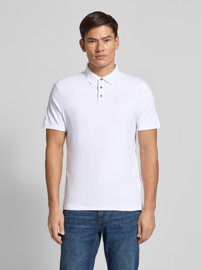 CK Calvin Klein Relaxed Fit Poloshirt mit Logo-Stitching Modell 'SUPIMA' Weiss 4