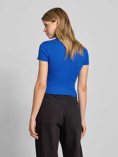 Hugo Blue Cropped T-Shirt mit Label-Detail Blau 5