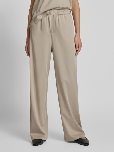 Drykorn Wide leg stoffen broek met elastische band, model 'CONSIDER' Beige - 4