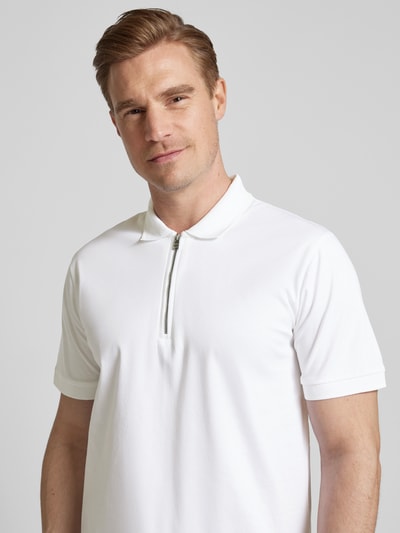 BOSS Slim Fit Poloshirt mit Label-Detail Modell 'Polston' Weiss 3