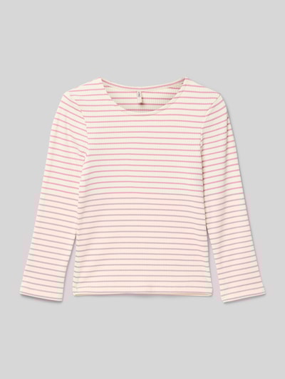 Only Regular fit shirt met lange mouwen in riblook, model 'MAUDE' Mauve - 1