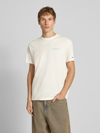 Tommy Jeans Regular fit T-shirt van puur katoen Offwhite - 5