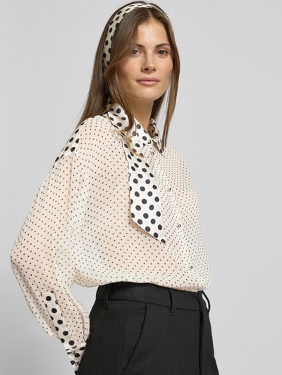MAX&Co. Bluzka koszulowa o kroju loose fit z czystego jedwabiu model „ACUME” Złamany biały 3