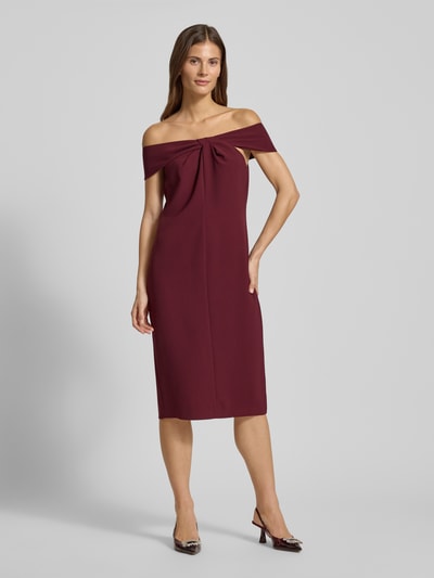 Lauren Ralph Lauren Knielange cocktailjurk met knoopdetail, model 'TAKOTA' Middengrijs - 4