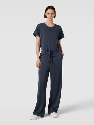 mbyM Jumpsuit met strikceintuur, model 'Axton' Marineblauw - 4