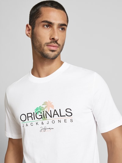 Jack & Jones T-Shirt mit Label-Print Modell 'CYRUS' Weiss 3