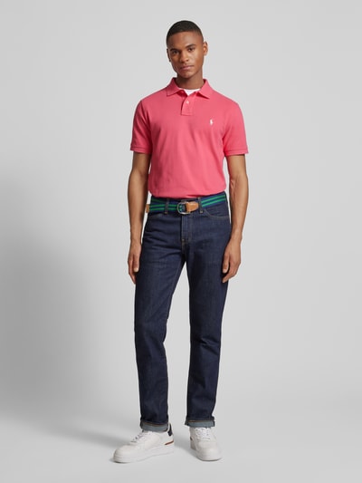 Polo Ralph Lauren Regular fit poloshirt met labelstitching Felroze - 1