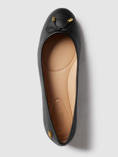 Lauren Ralph Lauren Ballerina's met strikdetail, model 'JAYNA-FLATS-CASUAL' Zwart - 4