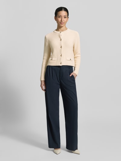 Weekend Max Mara Regular Fit Strickjacke aus Baumwoll-Mix Modell 'VODKA' Ecru 1