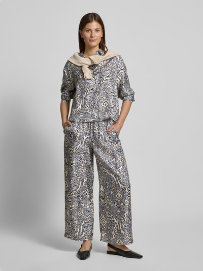 Weekend Max Mara Loose Fit Hose mit Motiv-Print Modell 'EUSEBIO' Hellblau 1