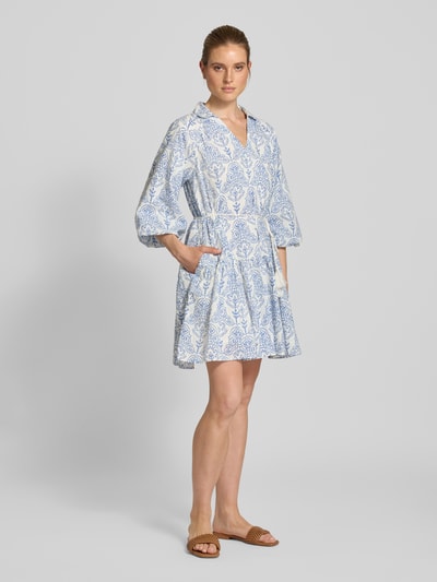 YAS Knielanges Kleid mit V-Ausschnitt Modell 'CINNI' Offwhite 1