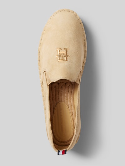 Tommy Hilfiger Mocassins van leer met labelstitching Beige - 2