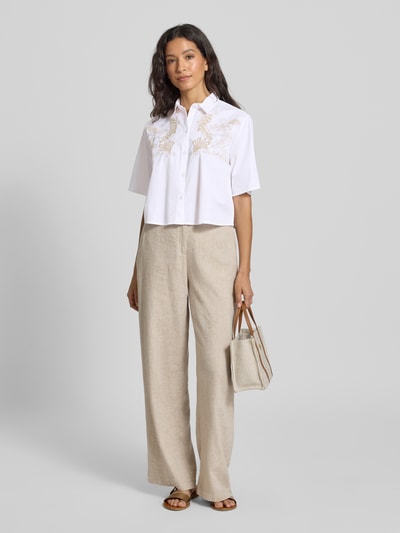 Jake*s Collection Korte overhemdblouse met knoopsluiting Wit - 1