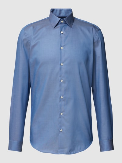 Jake*s Slim Fit Business-Hemd mit Knopfleiste Jeansblau 2