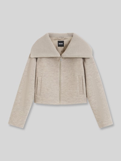BOSS Loose fit overhemdjack van pure scheerwol model 'Jolenya' Zand - 2