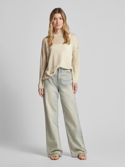 Weekend Max Mara Oversized Strickpullover mit U-Boot-Ausschnitt Modell 'GARENNA' Sand 1