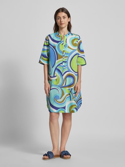 Emily Van den Bergh Knielange jurk met all-over print Blauw - 4