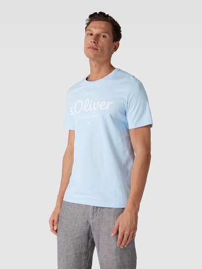 s.Oliver RED LABEL T-Shirt mit Label-Print Hellblau 4