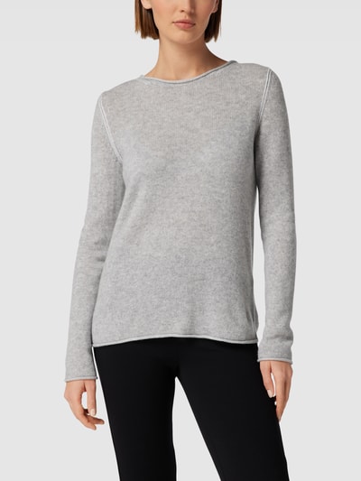 Christian Berg Woman Strickpullover mit Seitenschlitze Mittelgrau meliert 4