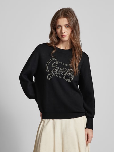 Guess Strickpullover mit Ballonärmeln Modell 'LAURA' Black 4