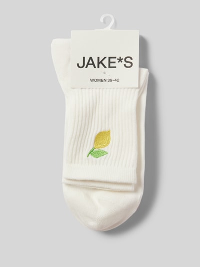 Jake*s Casual Socken mit Label-Stitching im 2er-Pack Hellgelb 3