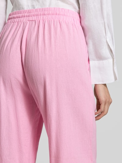 FREE/QUENT Wide Leg Pants aus Leinen-Mix mit elastischem Bund Modell 'Lava' Hellrosa 3