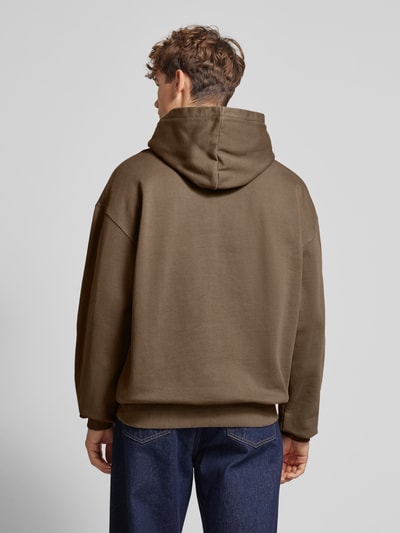 Pegador Oversized Hoodie mit Label-Stitching Dunkelbraun 5