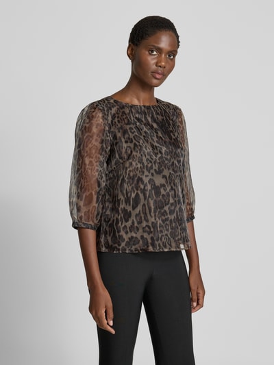 Christian Berg Woman Selection Regular fit blouse van viscose met 3/4-mouwen Beige - 4