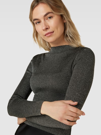 Mango Strickpullover mit U-Boot-Ausschnitt Modell 'METALIK' Black 3