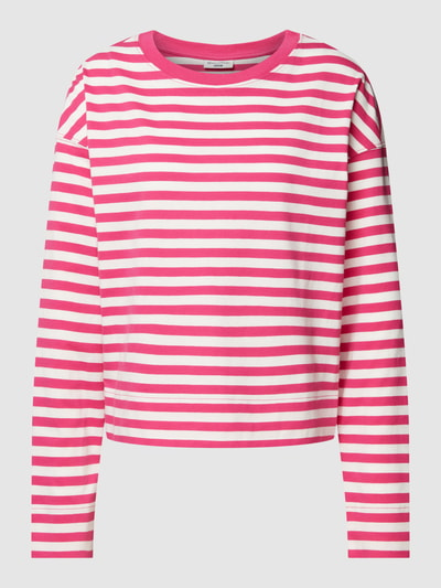 Marc O'Polo Denim Sweatshirt mit Streifenmuster Fuchsia 2