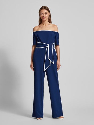 Adrianna Papell Jumpsuit mit Bindegürtel Dunkelblau 4