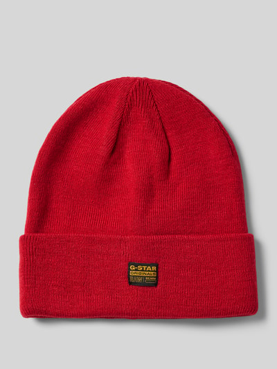 G-Star Raw Beanie mit Label-Patch Modell 'Effo' Rot 1