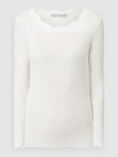 Fransa Shirt met lange mouwen in riblook Offwhite - 2