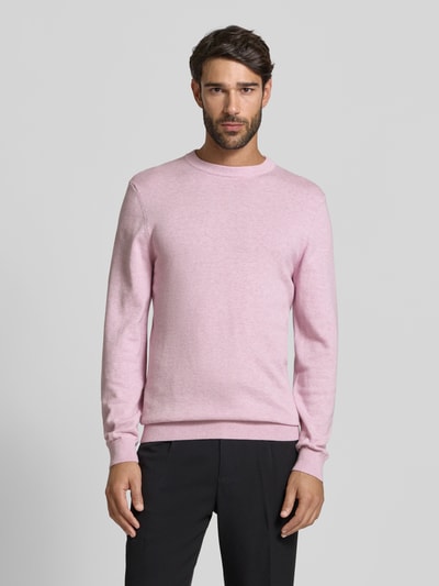 MCNEAL Strickpullover aus Baumwoll-Kaschmir-Mix mit Rundhalsausschnitt Hellrosa 4