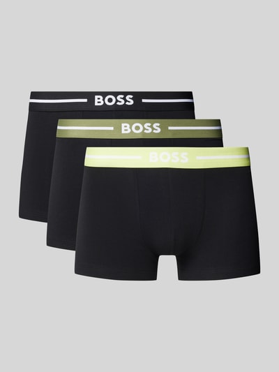 BOSS Obcisłe bokserki z elastycznym paskiem z logo w zestawie 3 szt. Czarny 1