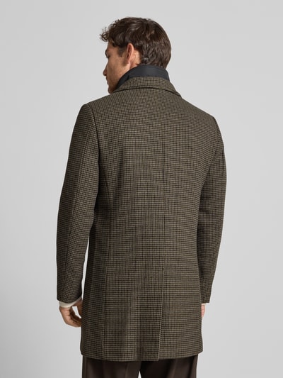 Matinique Regular fit lange jas met wol, model 'Harvey'' Middenbruin - 5