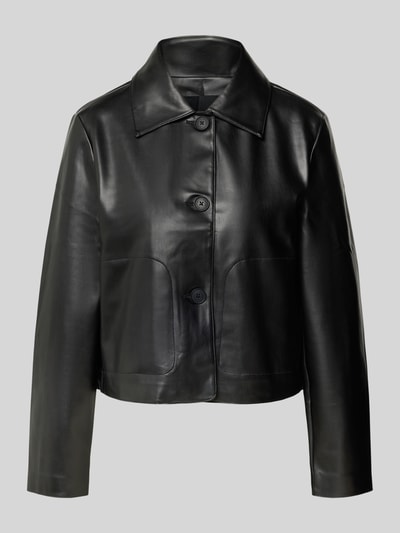 Someday Regular Fit Blazer in Leder-Optik Modell 'Neather' Black 2