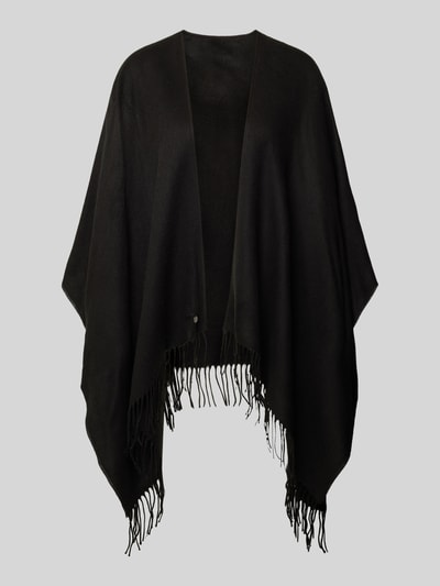 Fraas Poncho mit Ausfransungen Modell 'Cashmink' Black 1