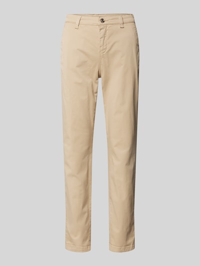 MAC Slim Fit Chino mit verkürztem Schnitt Modell 'TURN UP' Beige 1