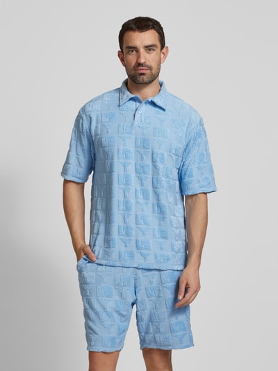 Carlo Colucci Regular Fit Poloshirt mit Knopfleiste Modell 'BEACHWEAR' Hellblau 4