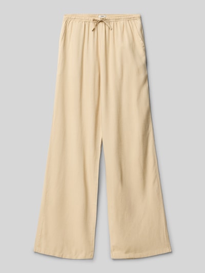 Garcia Wide Leg Stoffhose aus Viskose-Mix mit elastischem Bund Sand 1