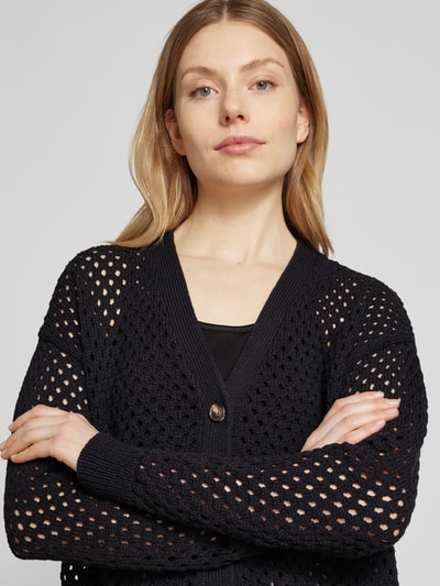 Christian Berg Woman Cardigan mit Lochmuster Black 3