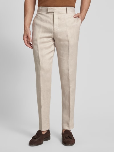 SELECTED HOMME Slim Fit Anzug mit feinem Strukturmuster Modell 'Lino' Sand 6