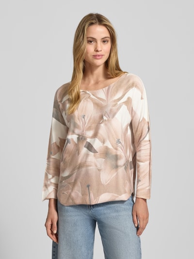 ZABAIONE Bluzka z mieszanki wiskozy z długim rękawem i okrągłym dekoltem Szarobrązowy 4