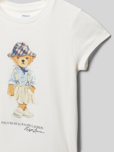 Polo Ralph Lauren Kids T-shirt z nadrukiem z motywem i logo Złamany biały 2