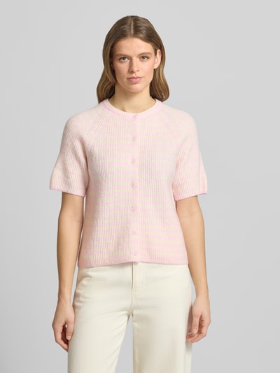 PIECES Regular Fit Strickjacke mit Woll-Anteil Modell 'MALOU' Rosa 4